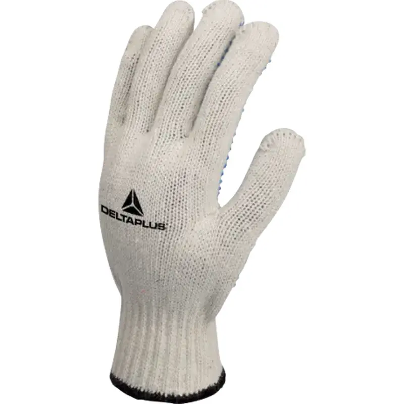 Delta Plus Knitted Cotton Polyester Blend Gloves with PVC Dots
