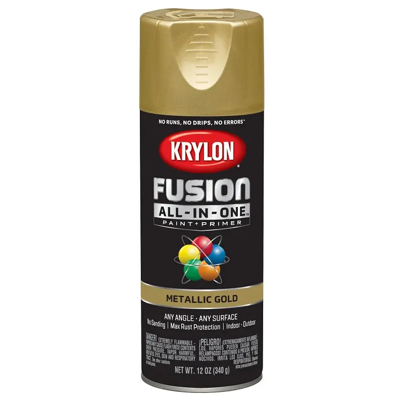 Krylon K02770007 Spray Paint, Metallic, Gold, 12 oz, Can