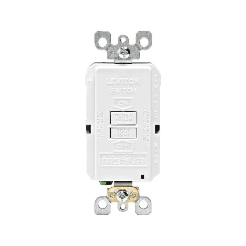 20 Amp 125-Volt Combo Self-Test Blank Face GFCI Outlet, WhiteLight Almond / 0.306 / 1
