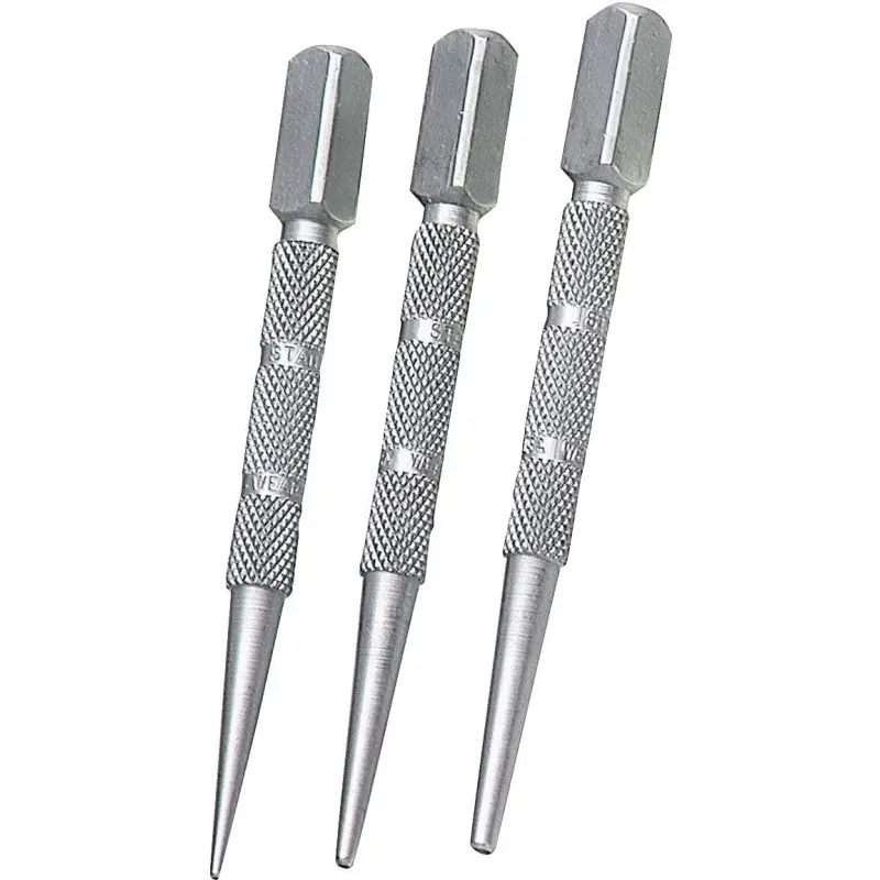 Stanley 58-230 Nail Set, 3-Piece, Steel, Black Oxide