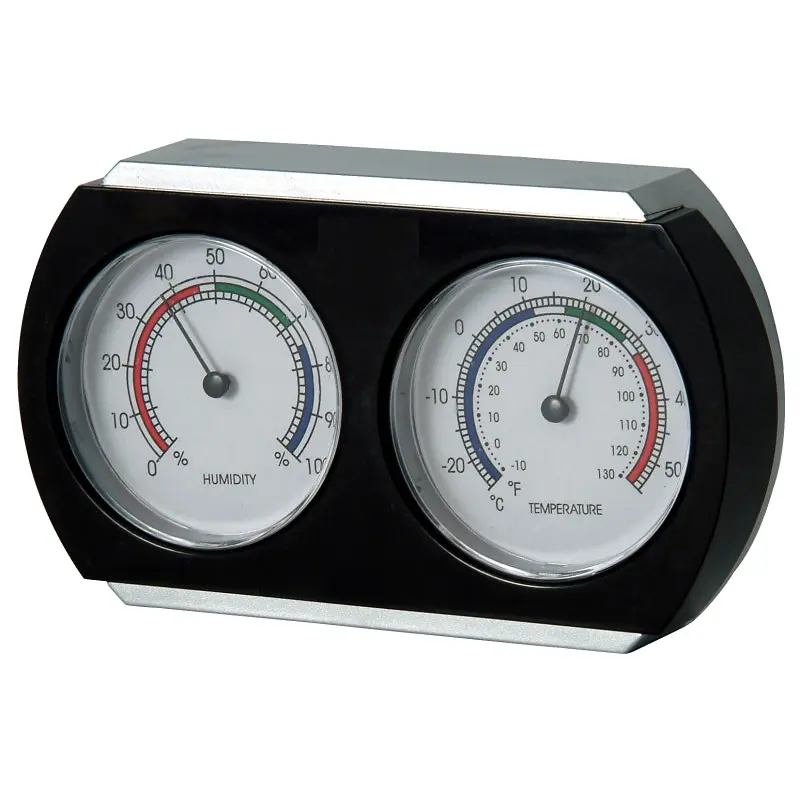 Thermor TR415 Hygrometer, -10 to 130 deg F, Black/Silver