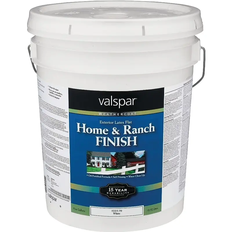 Valspar 018.5225-70.008 Premium Home and Ranch Paint, White, 5 gal Pail