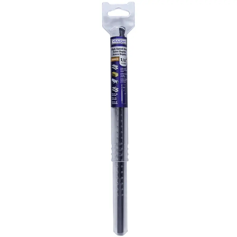 Vulcan Drill Bit, 1/8 in Dia, 12 in OAL, Twist Flute, Flat Shank
