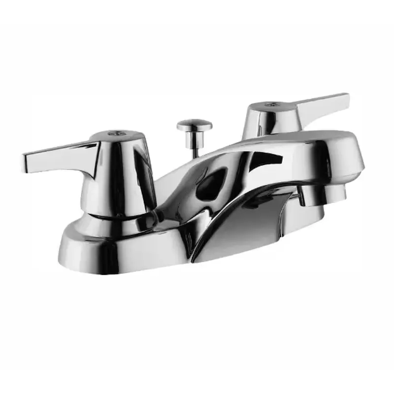 Aragon 4 in. Centerset 2-Handle Low-Arc Bathroom Faucet with Pop-Up Drain in Chrome