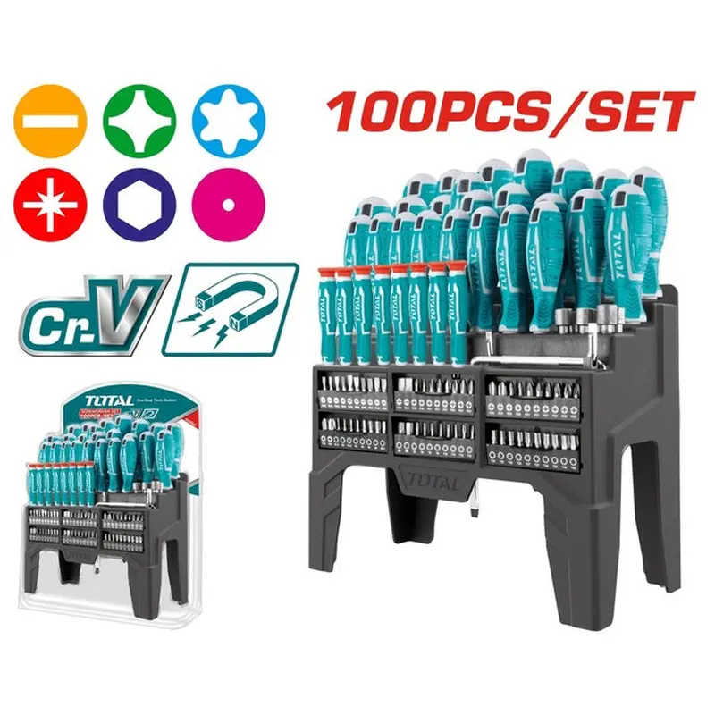 TOTAL 100 pcs Screwdriver Set (THT2506100)