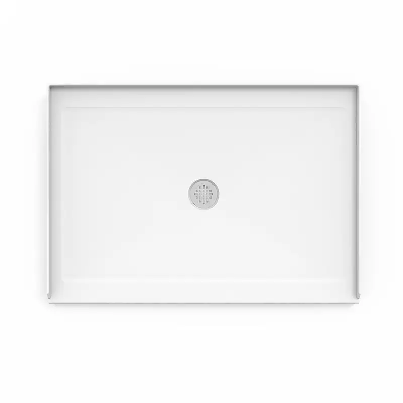 48 in. x 32 in. Center Drain 2 in. Shower Base in White