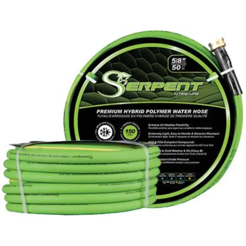 Serpent 5/8 Green Garden Hose With Fittings100FT