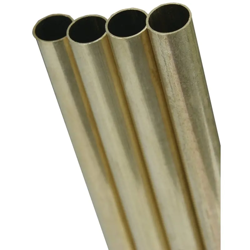K & S 8137 Decorative Metal Tube, Round, 12 in L, 7/16 in Dia, 0.014 in Wall, Brass