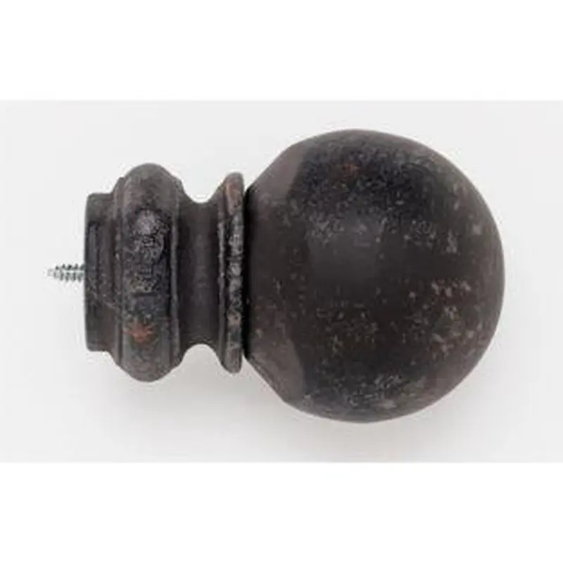 Pedestal Ball Finial With Plug - Iron Oxide - 802