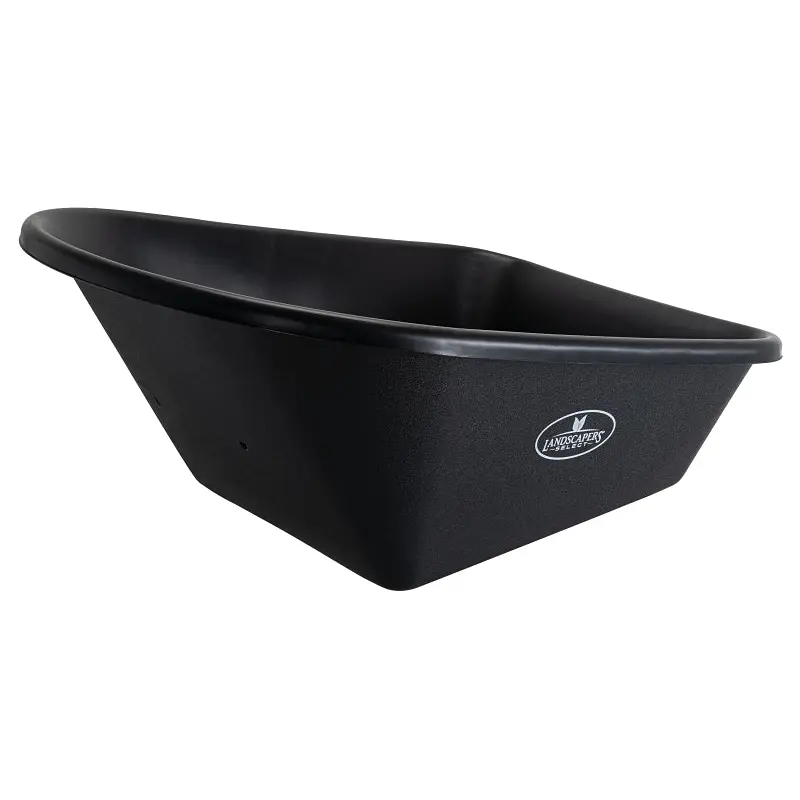 Landscapers Select Wheelbarrow Tray, 6 cu-ft Volume, 40 in L, 27-1/2 in W, Polymer, Black