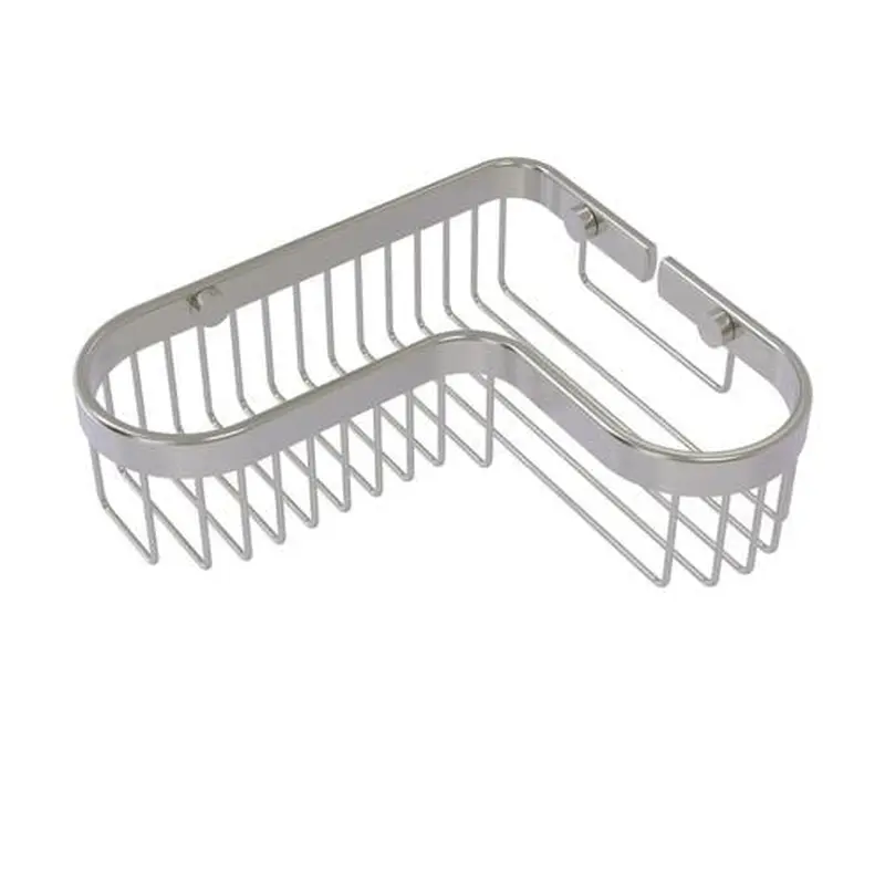 Allied Brass 3-in H Screw Mount Solid Brass Satin Nickel Hanging Shower Caddy