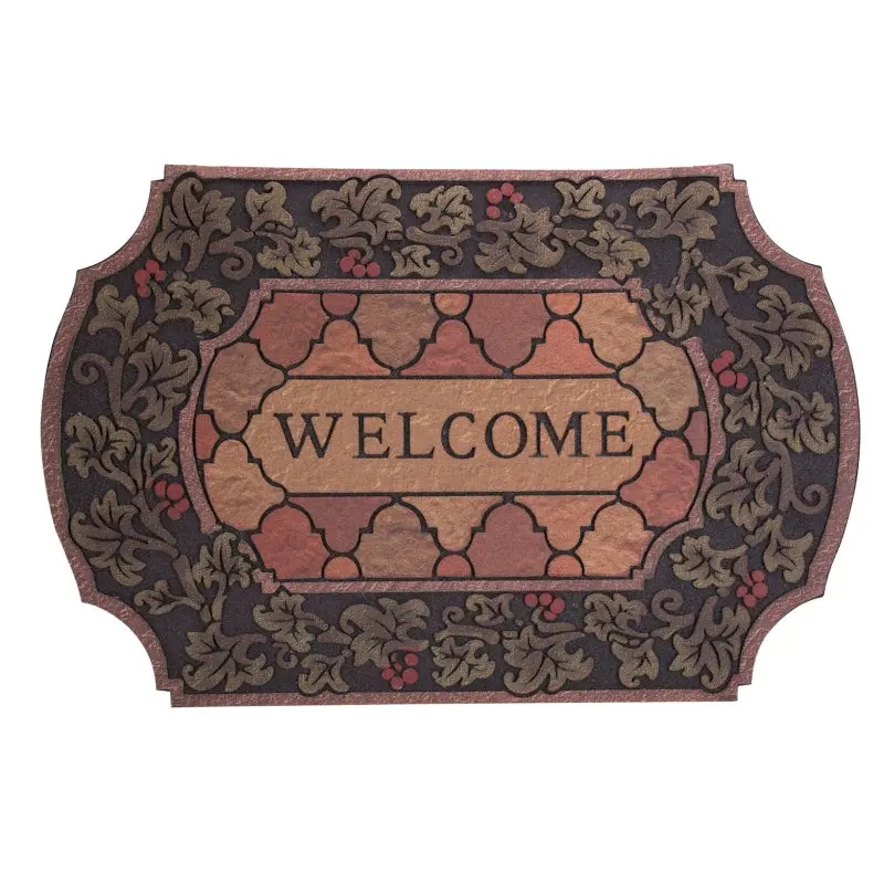 Simple Spaces T199 Door Mat, 35 in L, 23 in W, Flocking Pattern, Polyester Surface
