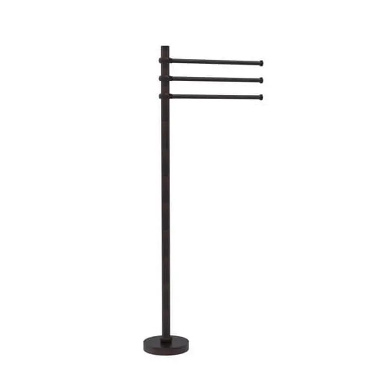 Allied Brass Towel Stand with 3 Pivoting 12-in Arms in Venetian Bronze