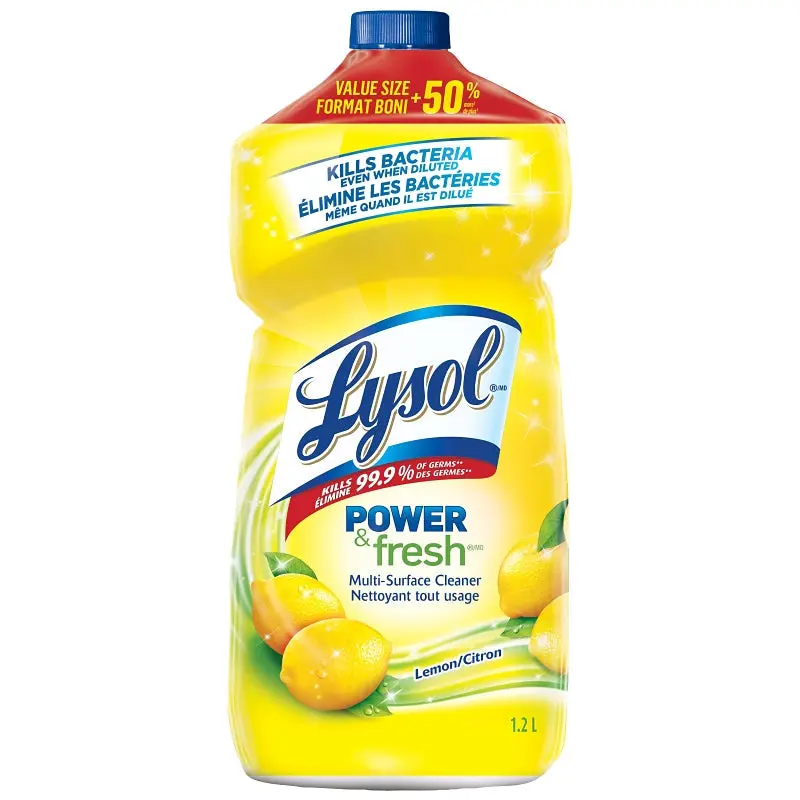 Lysol 78909-EYW Household Cleaner, 1.2 L Bottle, Liquid, Lemon Breeze