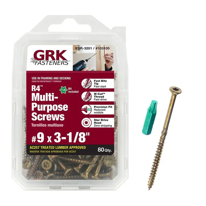 #9 x 3-1/8 in. Star Drive Bugle Head R4 Multi-Purpose Wood Screw (80-Pack)