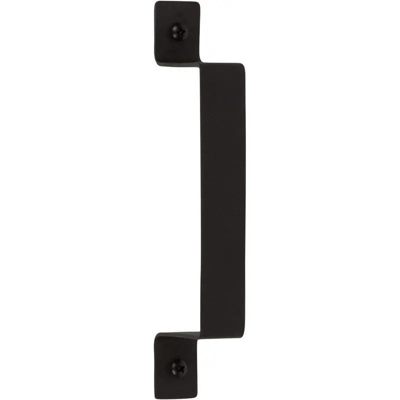 7-3/4 in. Black Barn Door Hardware Flat Square Pull Handle