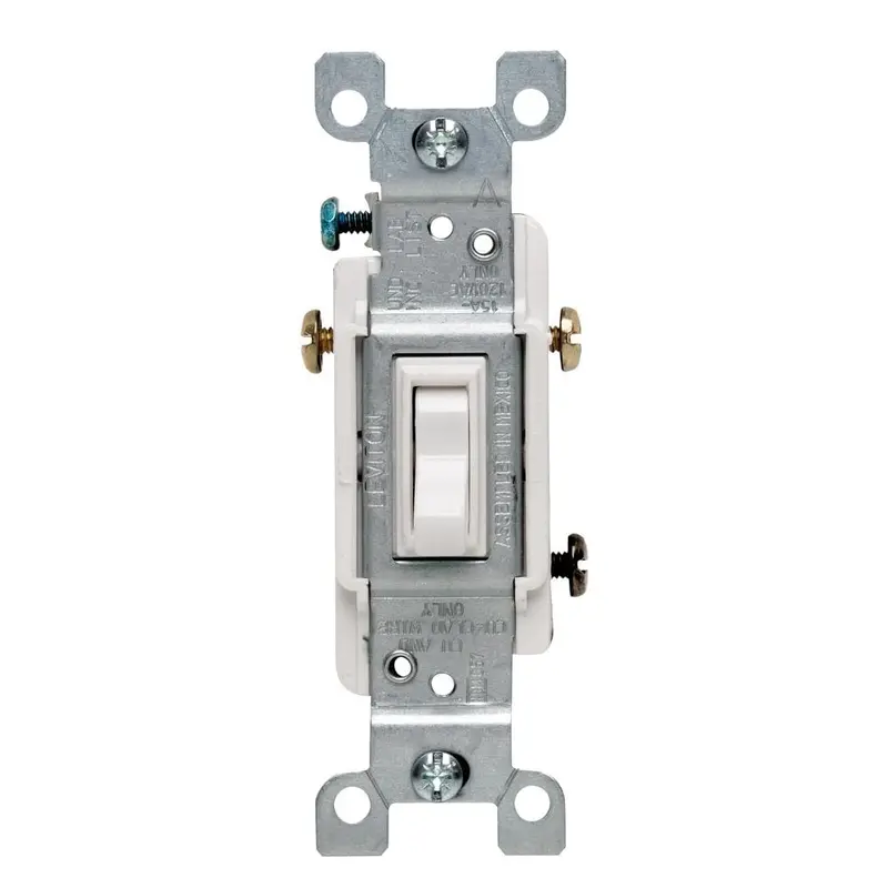 15 Amp 3-Way Toggle Switch, WhiteBlack / 0.11 / Single