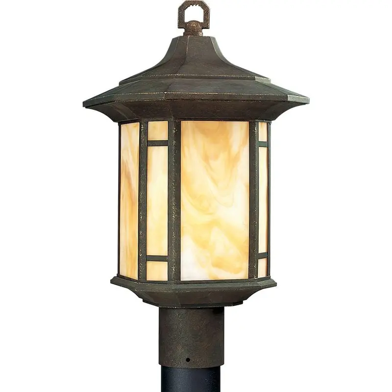 Arts and Crafts Collection Weathered Bronze 1-Light Outdoor Post Lantern10.4 / each