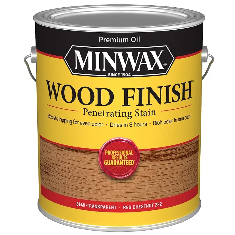 Minwax Wood Finish 710890000 Wood Stain, Red Chestnut, Liquid, 1 gal, Can