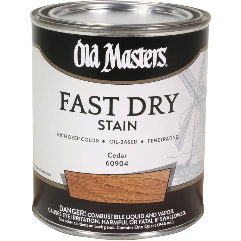 Old Masters 60904 Fast Dry Stain, Cedar, Liquid, 1 qt