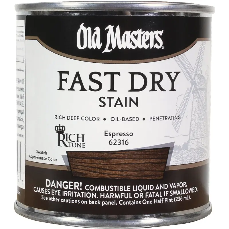 Old Masters 62316 Fast Dry Stain, Espresso, Liquid, 1/2 pt