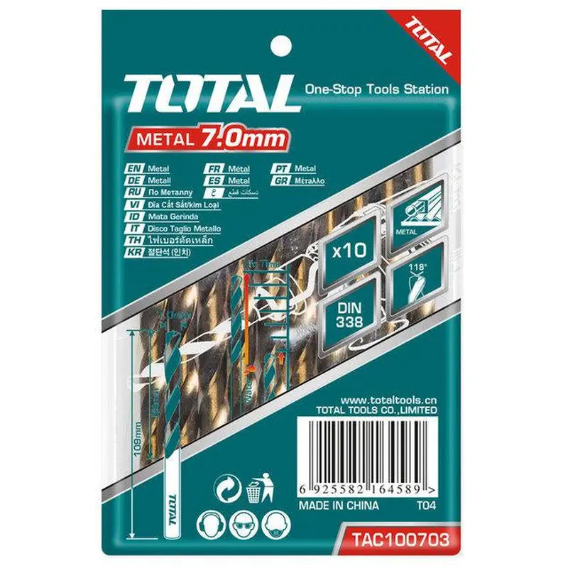 TOTAL HSS DRILL BIT DIN 338 3.5mm (TAC100353)