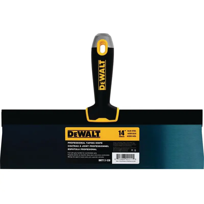 14 in. Blue Steel Hammer-End Taping Knife with Soft Grip Handle.7 / each