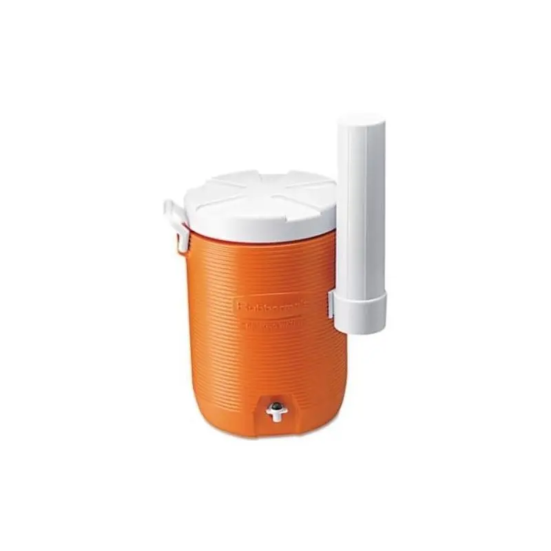 Rubbermaid 5Gal Orange Cooler W/Cup Dispenser