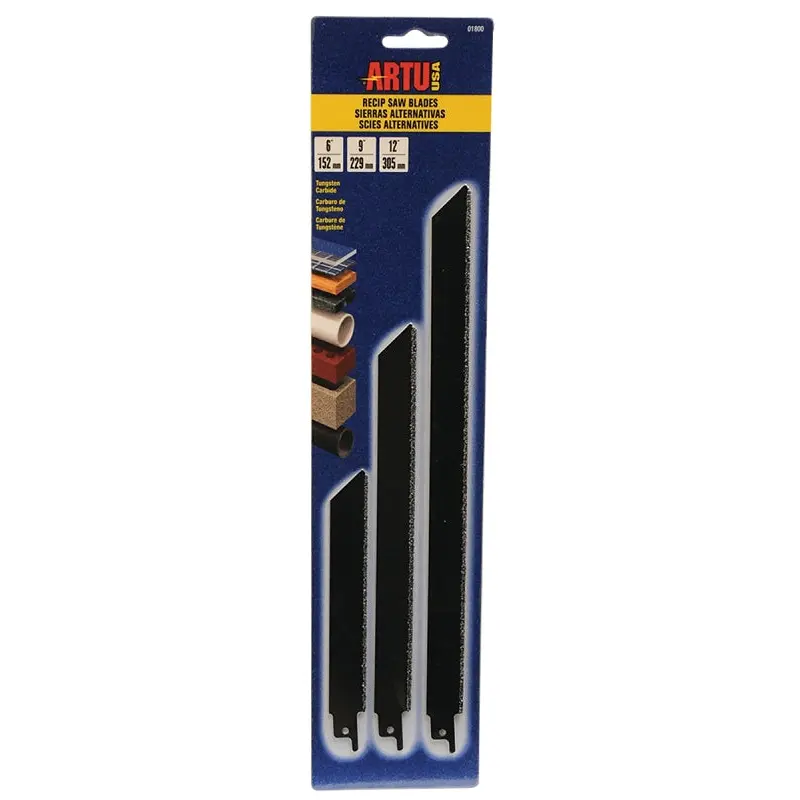 ARTU 01800 Reciprocating Saw Blade Set, 4-Piece, Tungsten Carbide