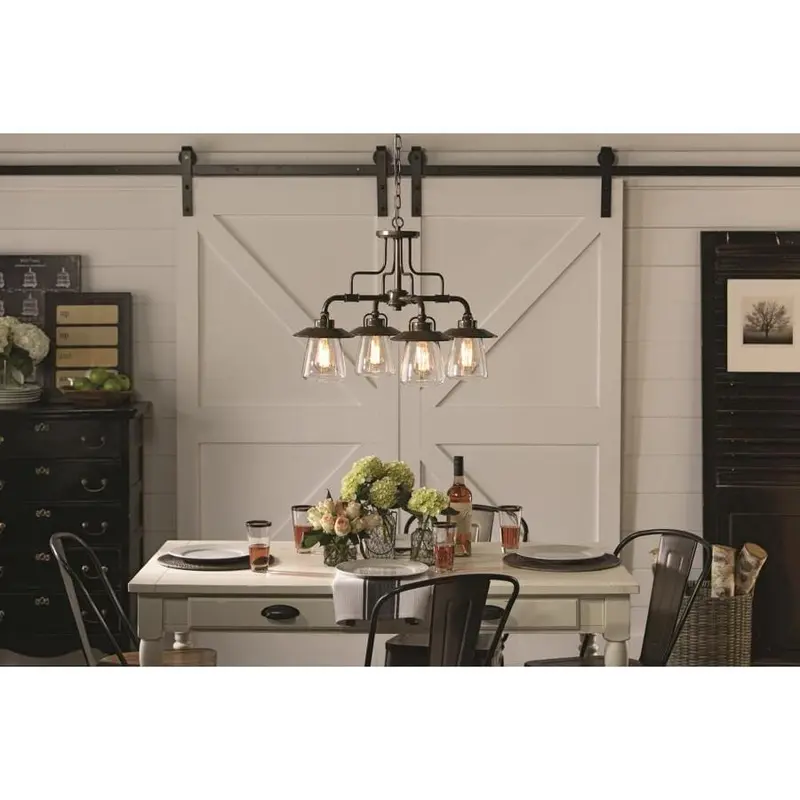 allen   roth Bristow 4-Light Specialty Bronze Traditional Chandelier
