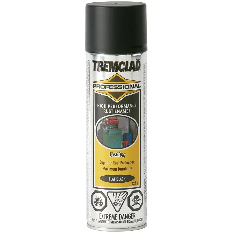 Tremclad 5707588838 Rust Preventative Spray Paint, Flat, Black, 426 g, Can