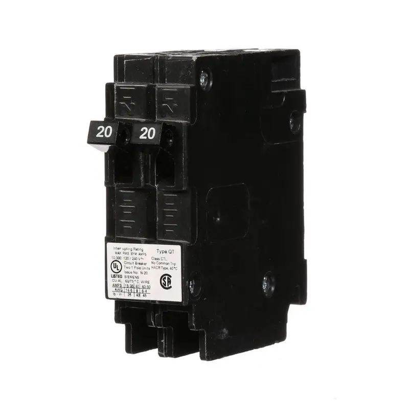 20 Amp Tandem Single Pole Type QT Circuit Breaker