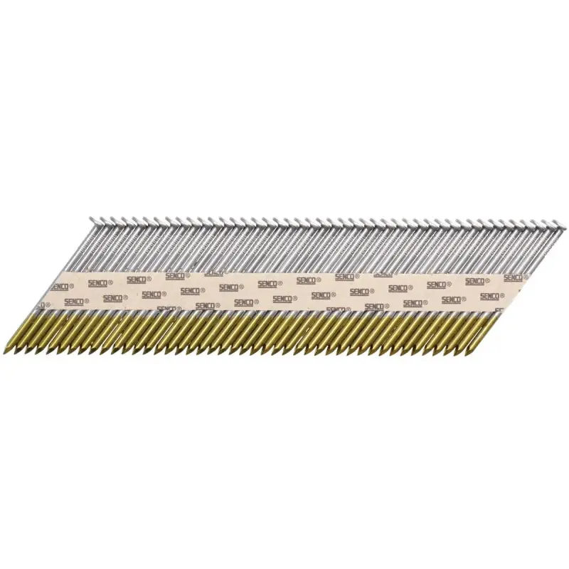 Senco HC27APBX Collated Nail, 3 in L, Steel, Bright Basic, Clipped Head, Smooth Shank