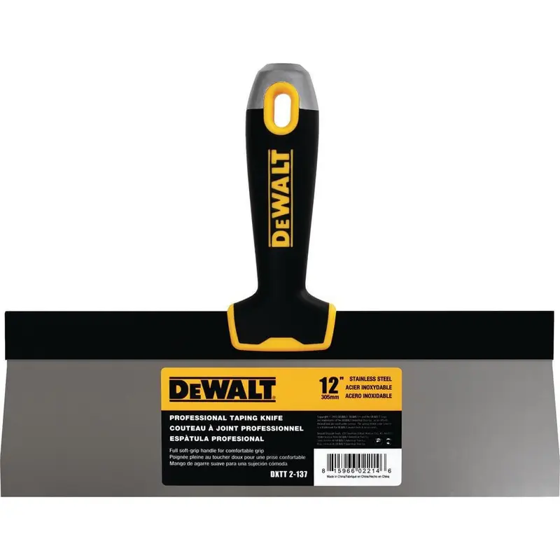 12 in. Stainless Steel Hammer-End Taping Knife with Soft Grip Handle.7 / each