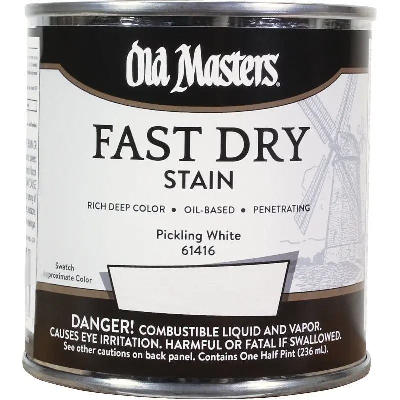 Old Masters 61416 Fast Dry Stain, Pickling White, Liquid, 1/2 pt