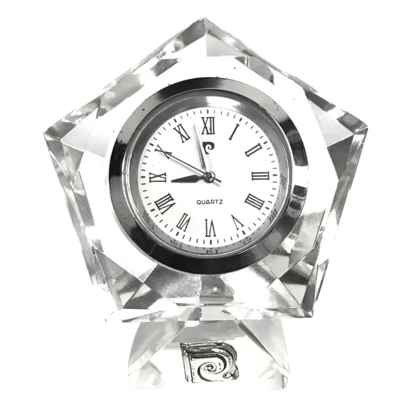 Casona - Pentagon Crystal Desk Clock by Pierre Cardin - Small