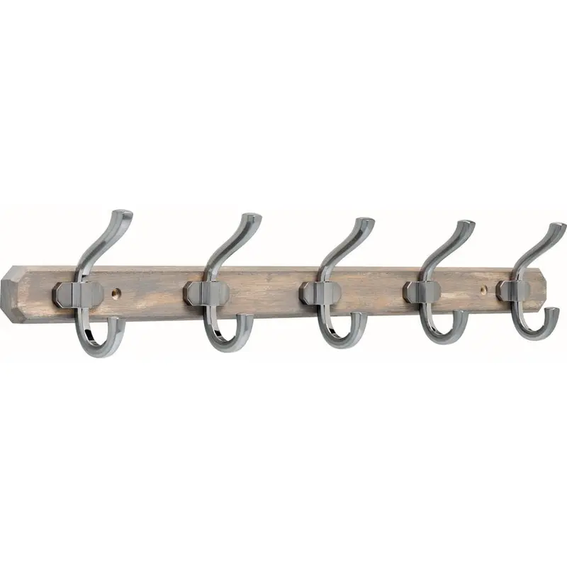 24 in. Graywash and Satin Nickel Hook Rack1.66 / each