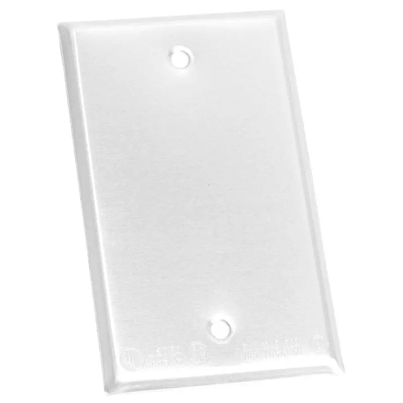 BWF 711W-1 Cover, 4-9/16 in L, 2-13/16 in W, Steel, White, Powder-Coated