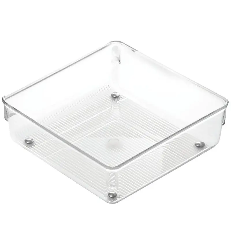 iDESIGN LINUS 52630 Drawer Organizer, Plastic, Clear, 6 in OAL, 2 in OAH, 6 in OAW