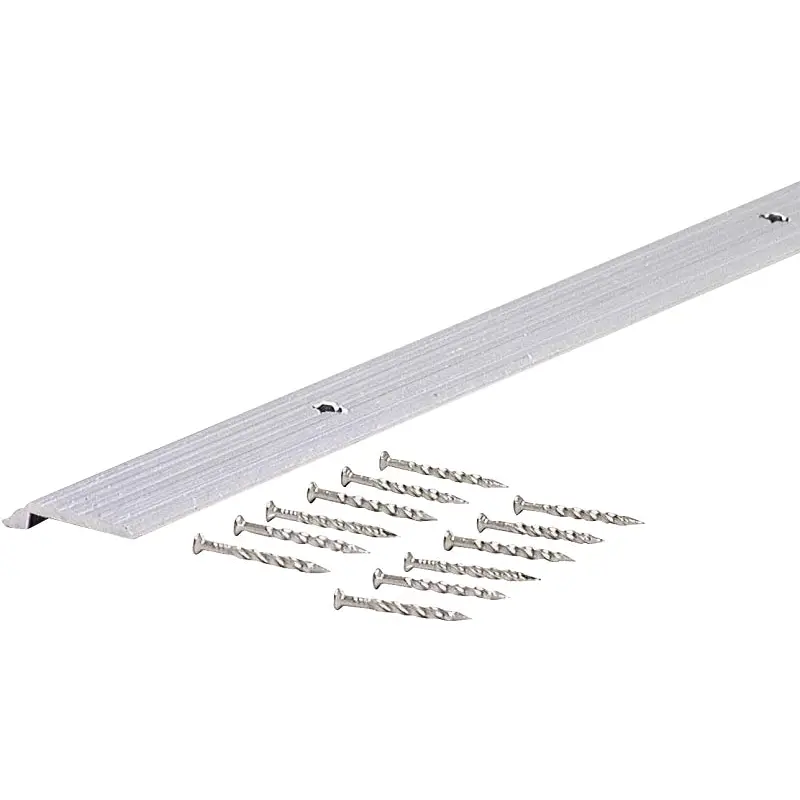 M-D 78030 Tile Edge, 36 in L, 3/4 in W, Vinyl, Silver