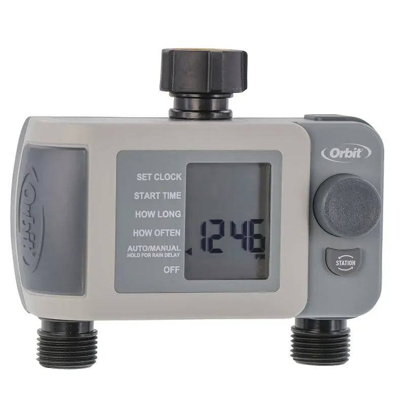 Orbit 24621 Sprinkler Timer, 2 -Zone, 2 -Program, Digital Display, Black/Gray
