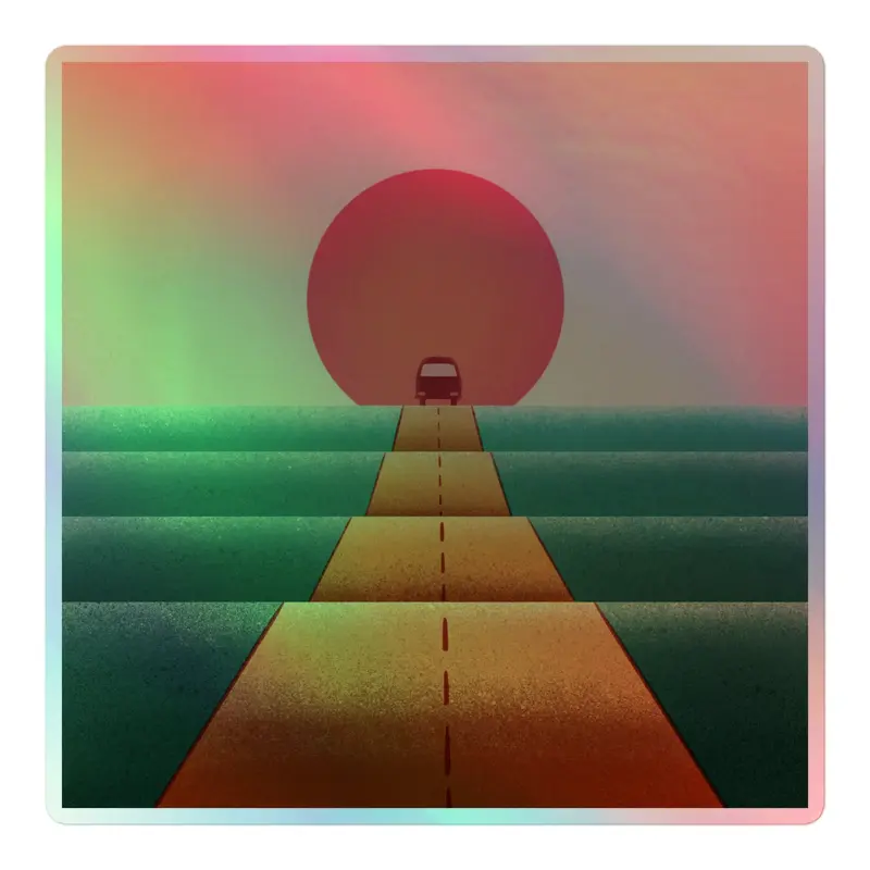 Sunset Road Holographic Sticker33
