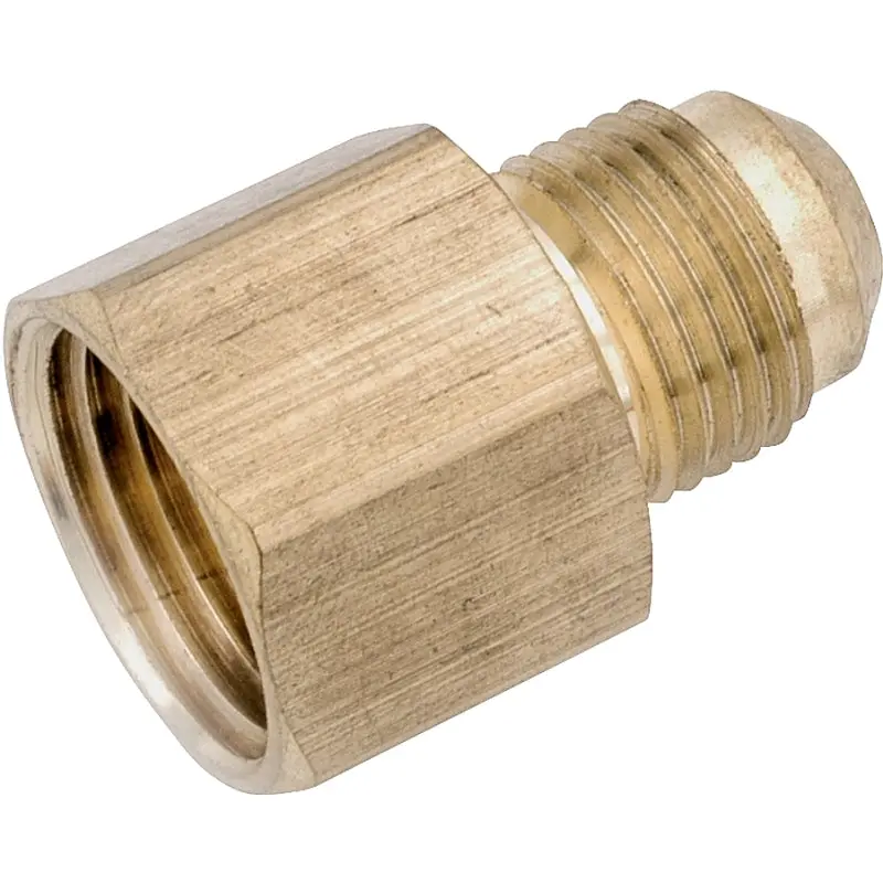 Anderson Metals 754046-0812 Tube Coupling, 1/2 x 3/4 in, Flare x FNPT, Brass