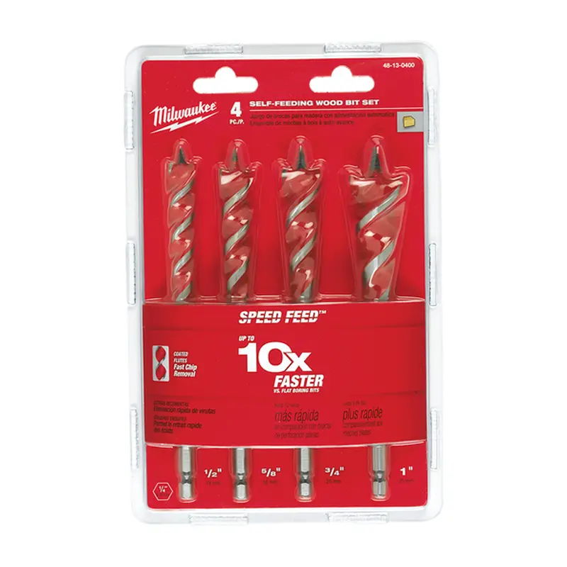 4Pcs Speed Feed Wood Bit Kit