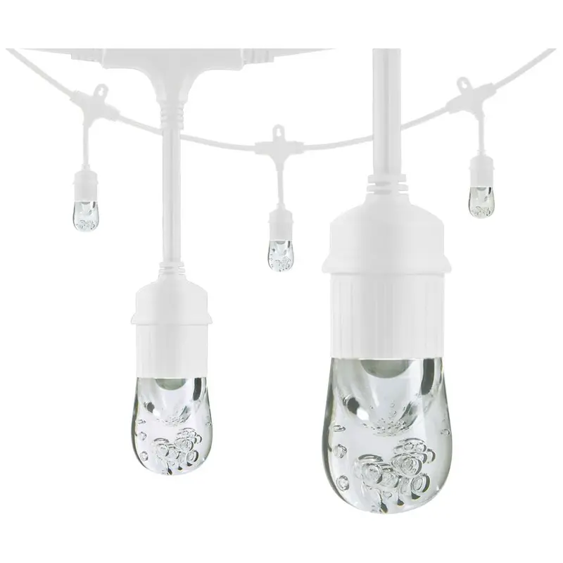 24-Bulb 48 ft.  Cafe Integrated LED String Lights, WhiteBlack / 18ft / 1 Pack