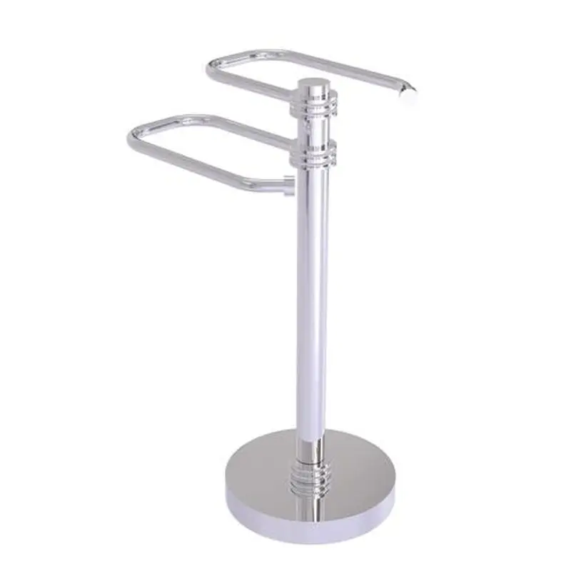 Allied Brass Free Standing Two Arm Guest Towel Holder in Polished Chrome