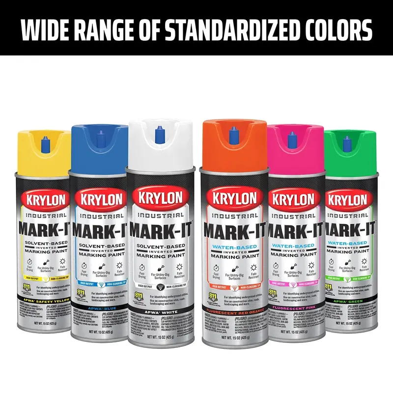 Krylon Mark-It Solvent-Based Inverted Marking PaintAPWA Bright Orange / 15 oz