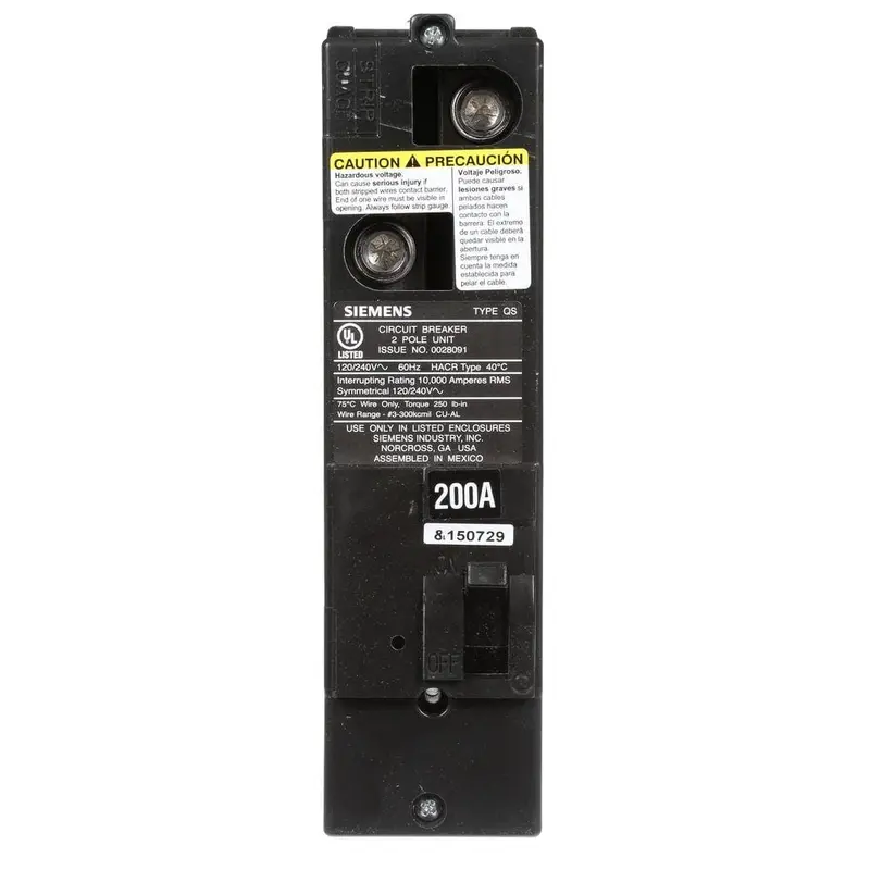 200 Amp Double-Pole 10kA Type QS Multi-Family Main BreakerStandard Trip / 2.205 / 225