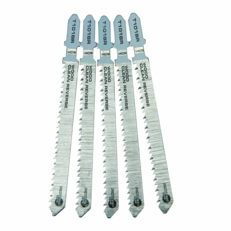 4 in. 10 TPI T-shank Reverse Jigsaw Blades for Clean Wood Cutting, 5 Pk.