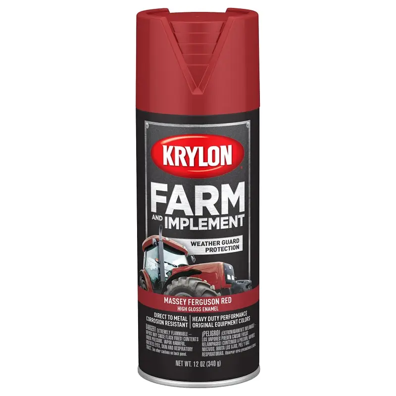 Krylon K01939000 Farm Equipment Spray, High-Gloss, Massey Ferguson Red, 12 oz